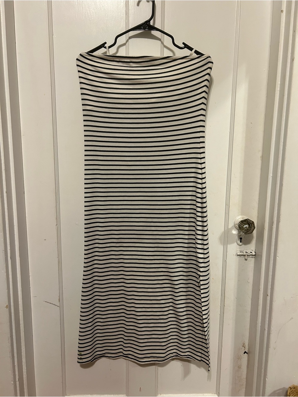 GAP Black and White Striped Midi Dress